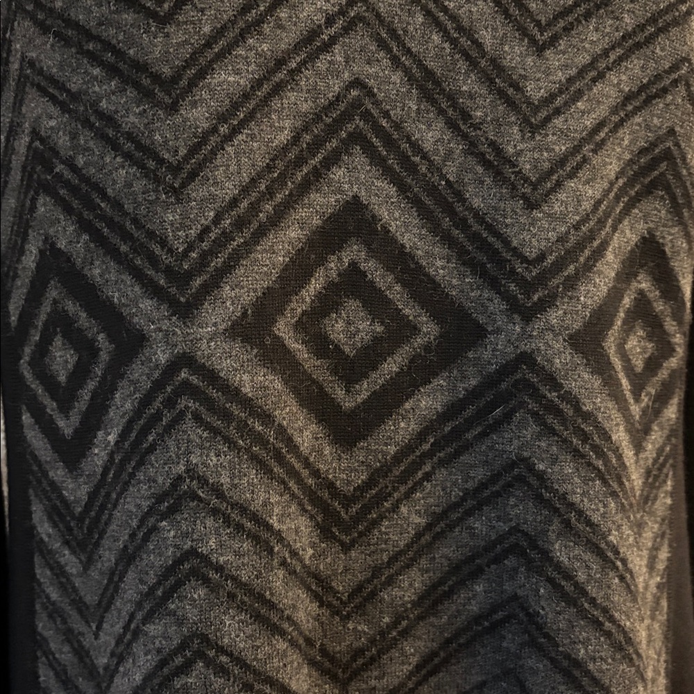 Prana “Delia” Black and Gray Sweater Dress with Geometric Pattern - Picture 6 of 13
